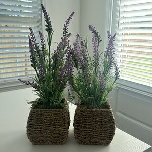 Purple artificial flower decor